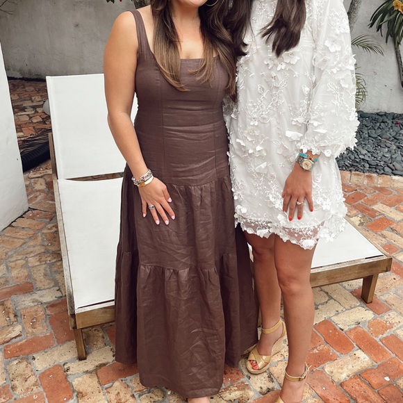 Diish CAMILLE CHOCOLATE LINEN MAXI DRESS - Picture 3 of 3